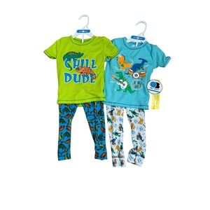 Only Boys‎ Pajama Set 2 Pack Dinosaur Theme Sleepwear Long Sleeve Pants 3T NWT